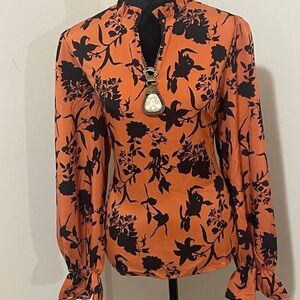 V Neck Blouse (Necklace Not Included)